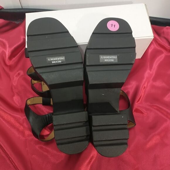 Report Lowry Black leather chunky heel shoes Women’s Size 11 - Picture 7 of 9